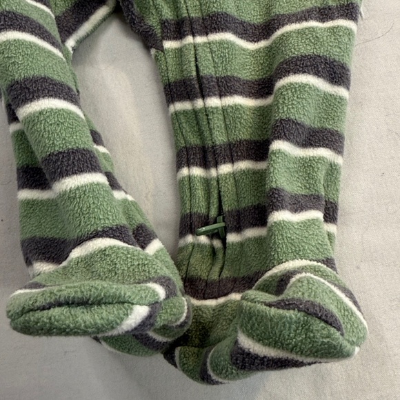 Child of Mine - Green Striped Dinosaur Baby Onesie sleeper - Picture 3 of 4